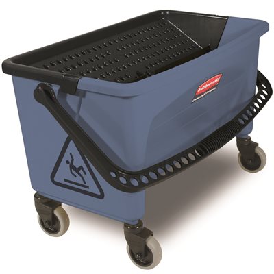 SOD RCPQ93000BL Rubbermaid Commercial Products 28 Qt. Blue Microfiber Flat Mop Finishing Bucket